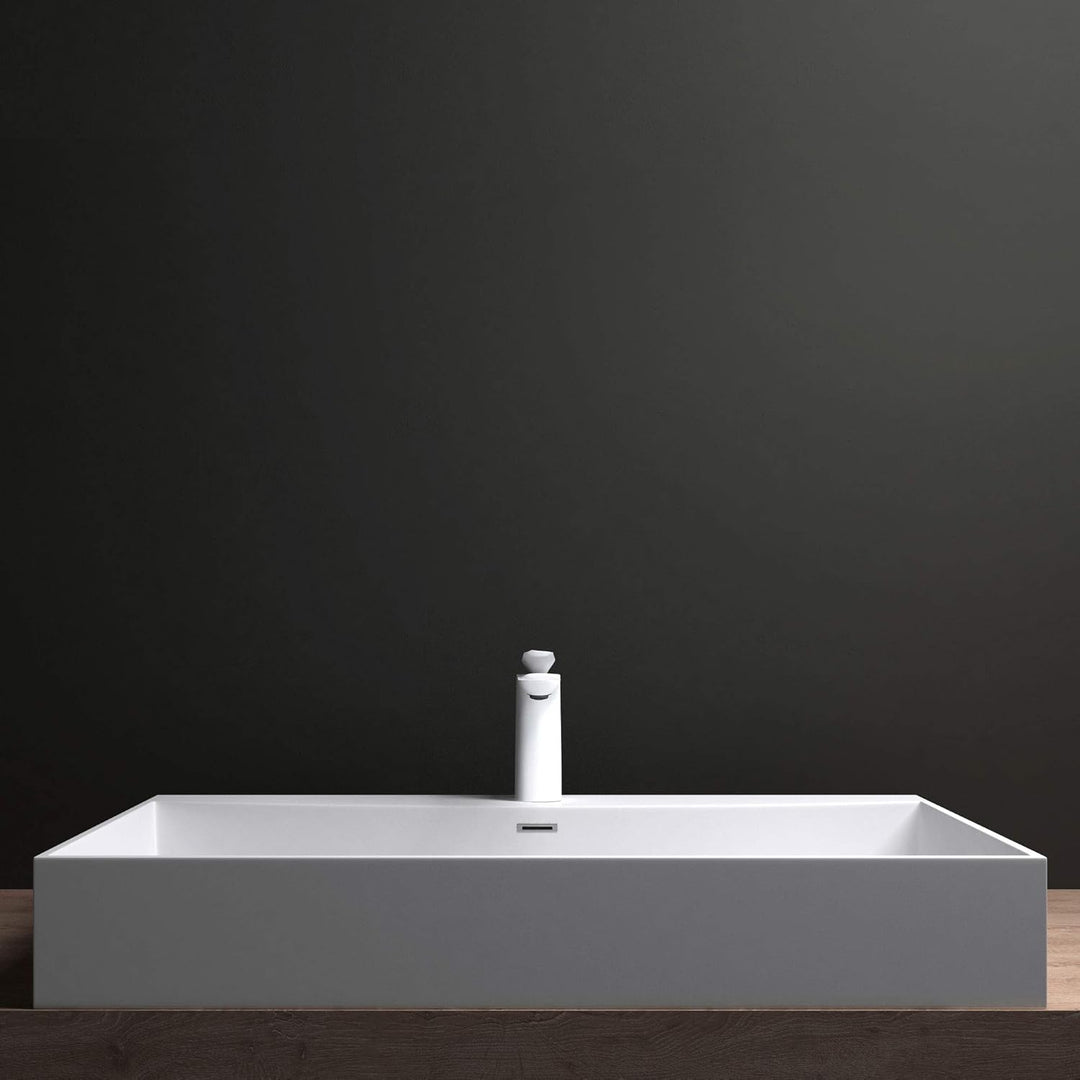 Mai &amp; Mai Armatur Wasserhahn Bad Weiss WAM-7201 | Waschbeckenarmatur 16.5cm hoch | Badinstallationen