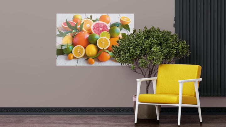 ALLboards Glas Magnettafel CITRUSFRÜCHTE ORANGEN LIMETTE ZITRONEN 90x60cm Glasbild Memoboard aus Gla
