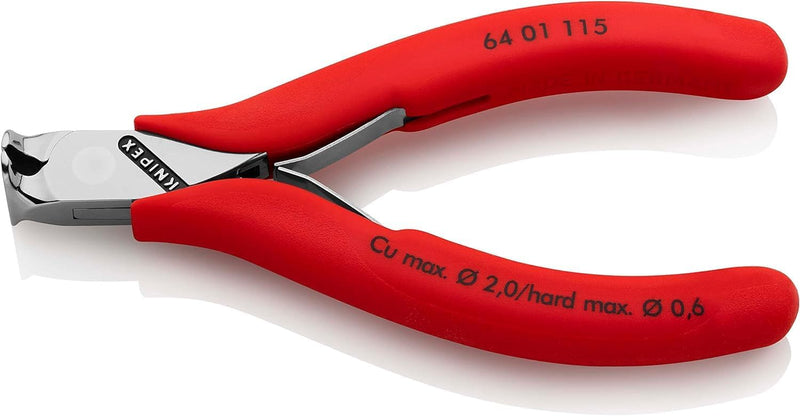 Knipex Elektronik-Vornschneider mit rutschhemmendem Kunststoff überzogen 115 mm 64 01 115 mit Facett