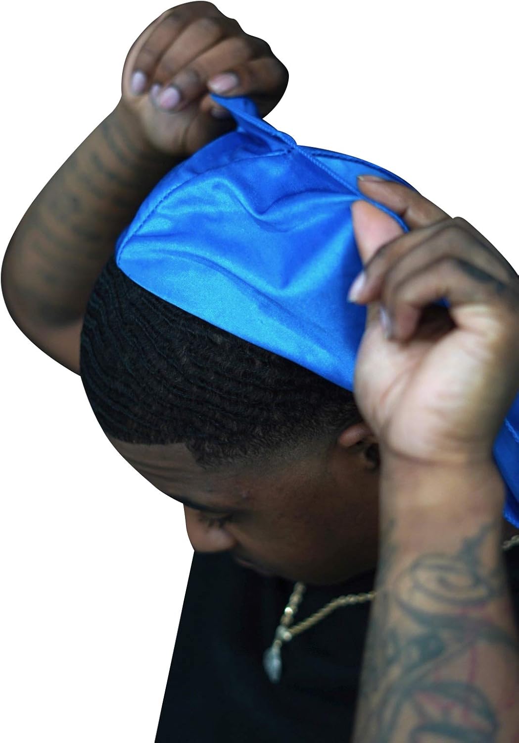 Veeta Superior Silk Durag - Smooth Silk Durag for Men & Women, Long Double Wide Straps, Outside Seam