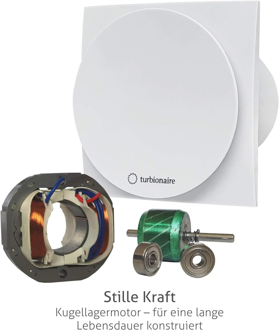 Turbionaire MIO 100 LL-TW Badlüfter, 100 mm, Timer, Rückschlagklappe, Langlebiger Kugellager-Motor,