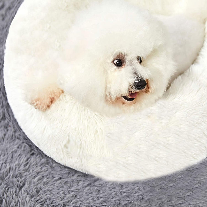 HACHIKITTY Hundebett, beruhigendes Donut-Kuschelbett, für mittelgrosse Hunde, flauschig, beruhigende