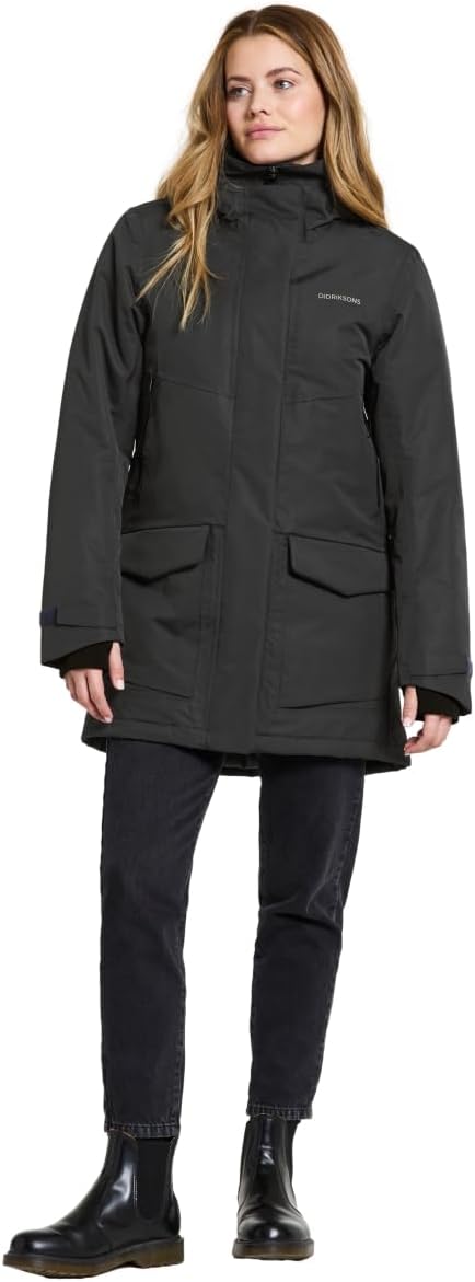 Didriksons Frida Damen Parka 7 32 Schwarz, 32 Schwarz