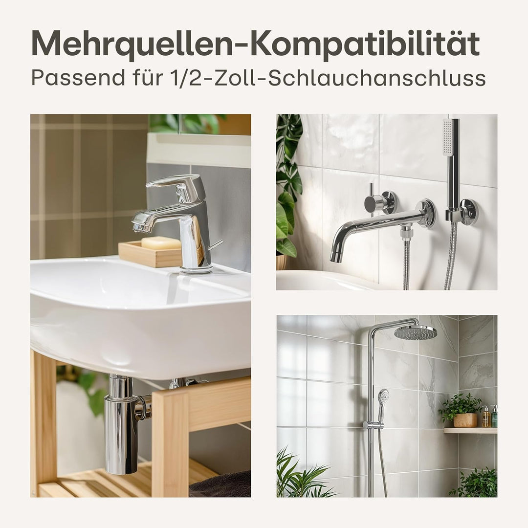 Praknu Bidet Set mit Handbrause, Schlauch &amp; Halter Edelstahl Rostfrei - Inkl. 2 Dichtungen - 𝗘𝗶𝗻𝗳𝗮𝗰𝗵