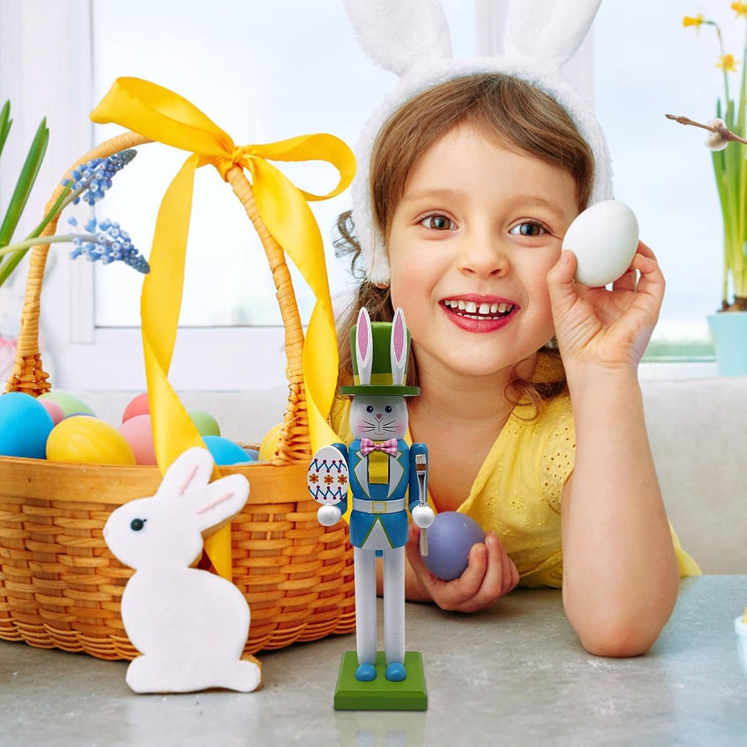 Generisch Nussknackers Ostern 30 cm Osterhase Nussknackers Figuren Osterdeko Easter Bunny Nutcracker