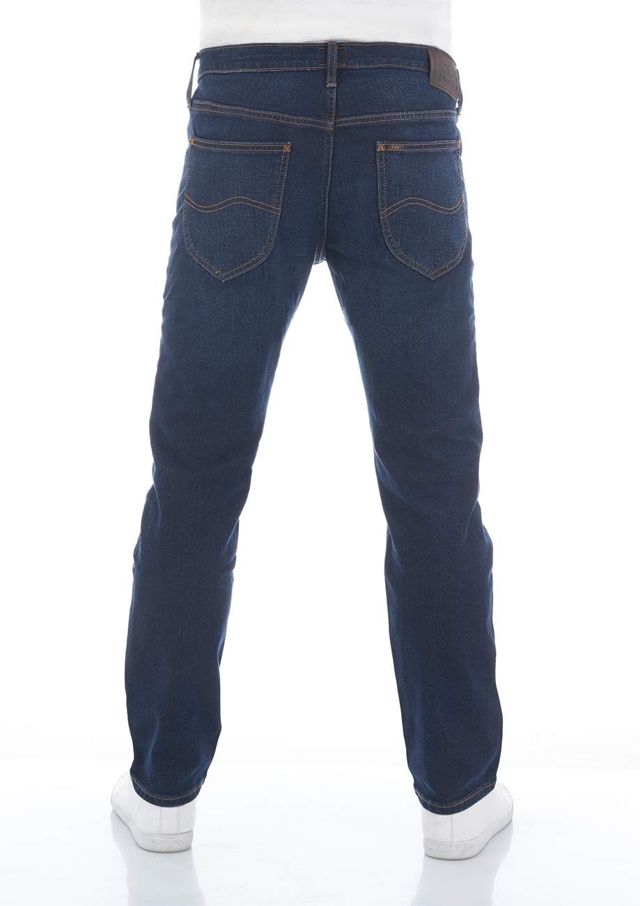Lee Herren Jeans Regular Fit Daren Zip Fly Hose Straight Jeanshose Baumwolle Denim Stretch Blue Schw