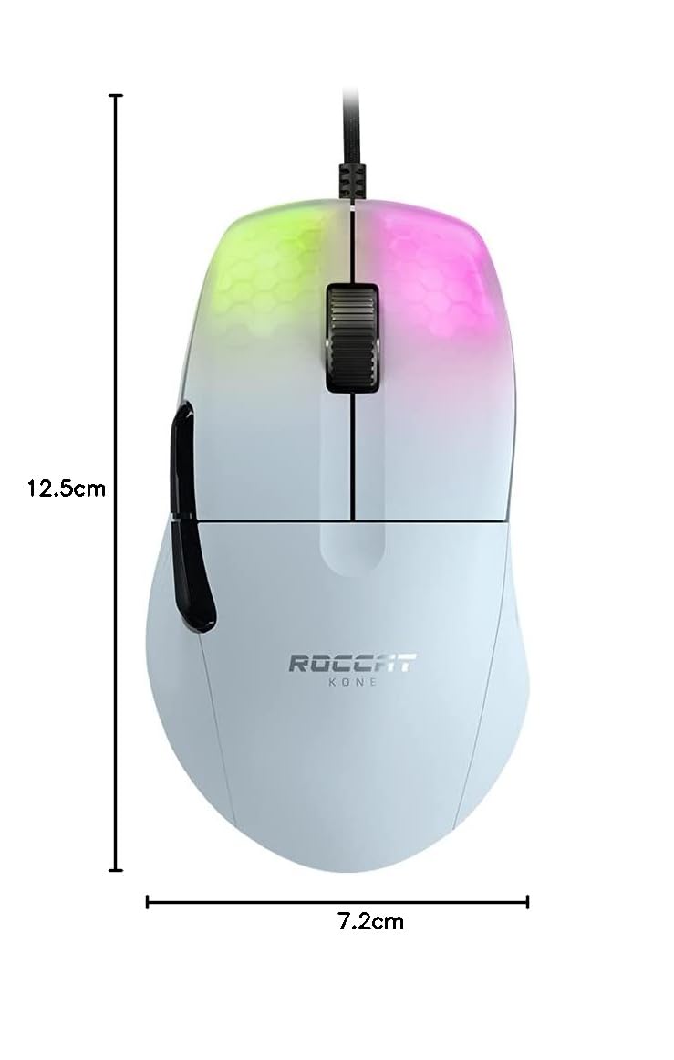 Roccat Kone Pro - Lightweight Ergonomic Optical Performance Gaming Maus , weiss Weiss Kone Pro Singl