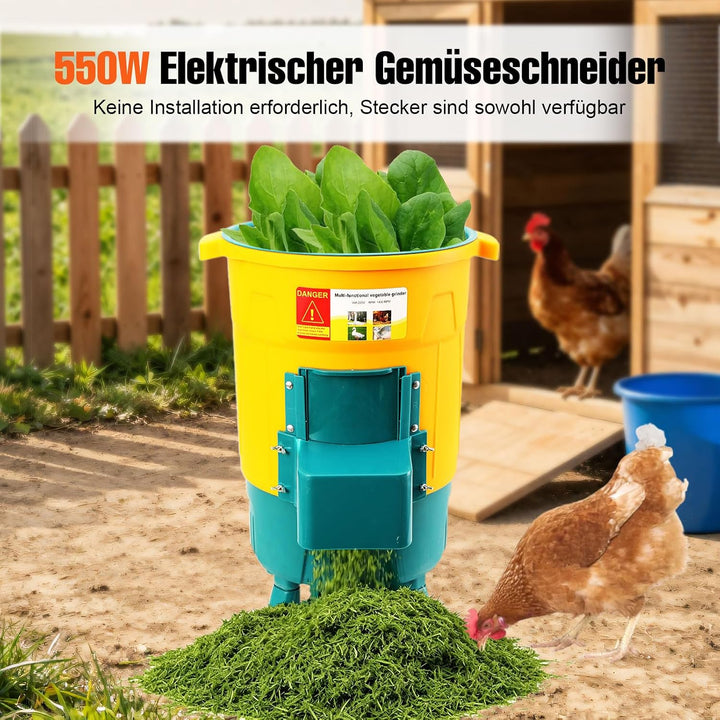 LALABU Gewerblicher Futterhäcksler, 550W 30L Gemüsehäcksler mit 400 kg/h Stündliche Schneidkapazität