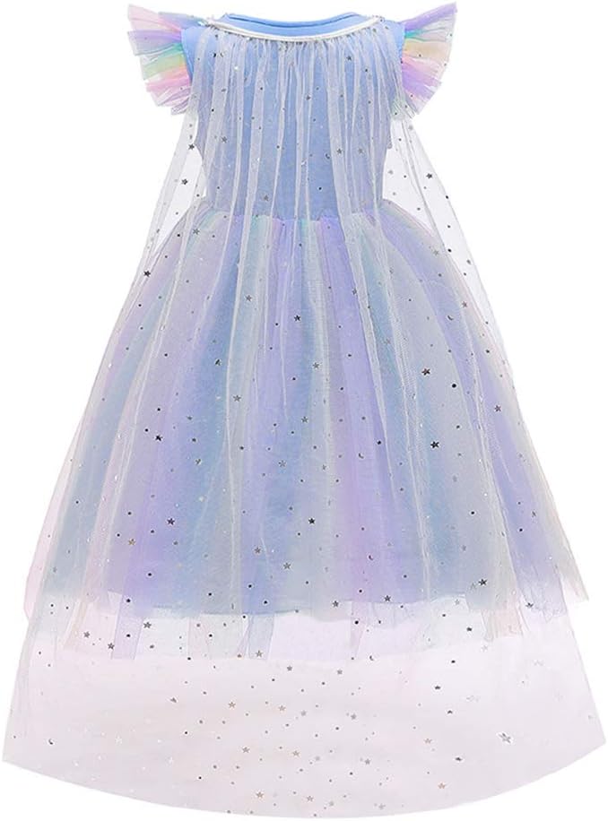 FYMNSI Mädchen Prinzessin Kostüm Kleid Umhang mit Zubehör Weihnachten Halloween Fasching Karneval Ve
