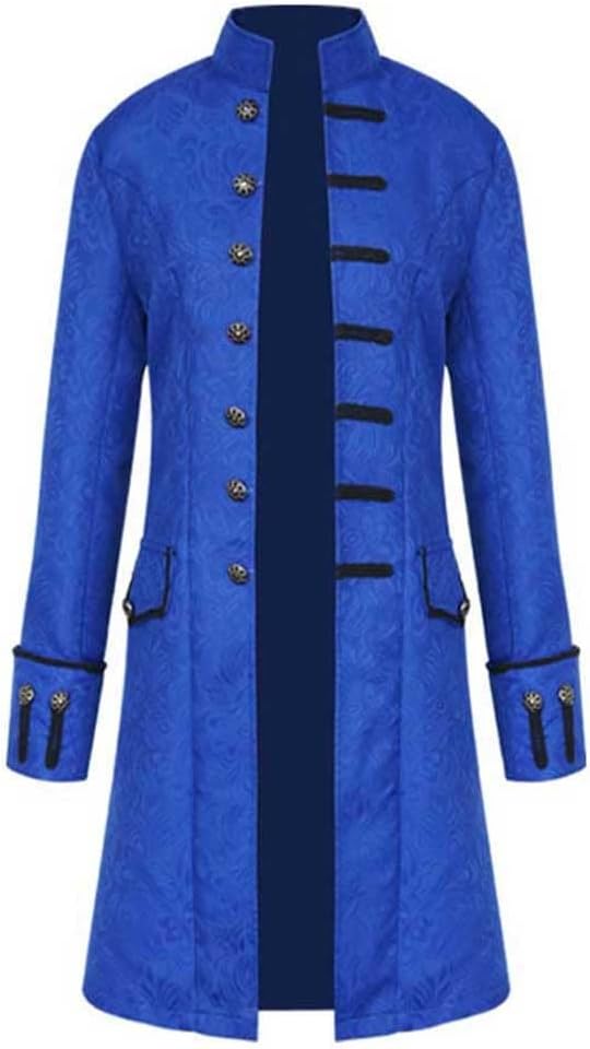 Viktorianische Steampunk Jacke für Herren Vintage Gothic Piraten Slim Fit Frack Wikinger Renaissance