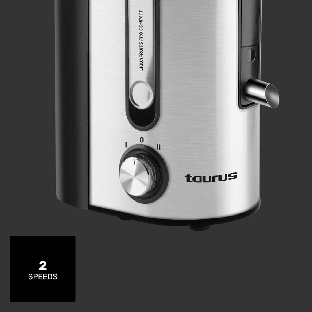 Taurus - Liquafruits Pro Compact Entsafter | 600W | Einlass 65 mm | Abnehmbarer Edelstahlfilter | 2