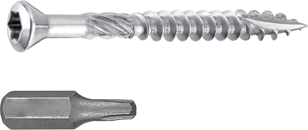 Connex Terrassenschrauben 5,0 x 50 mm - 100 Stück - Mit Bohrspitze & Schneidkerbe - Senkkopf - TX-An
