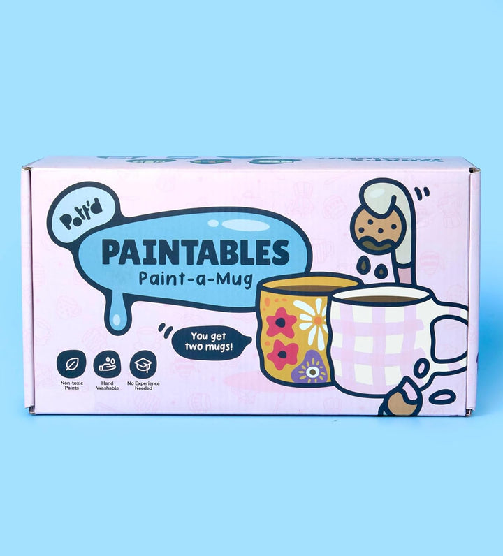 Pott'd Paintables Tassen zum Bemalen Set für Erwachsene, Tassenmalset zum Selbermachen für Anfänger.