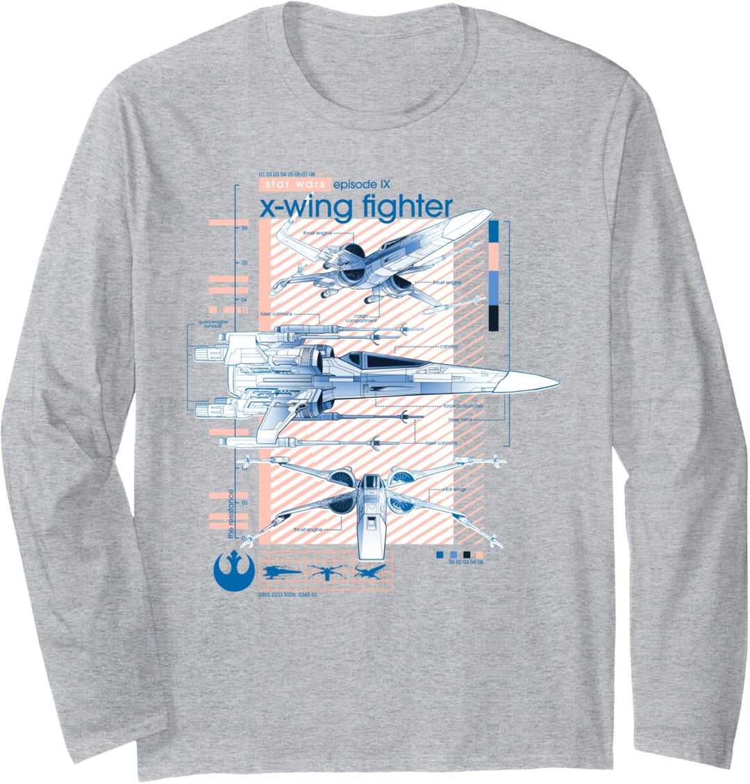 Star Wars: The Rise Of Skywalker X-Wing Schematic Langarmshirt