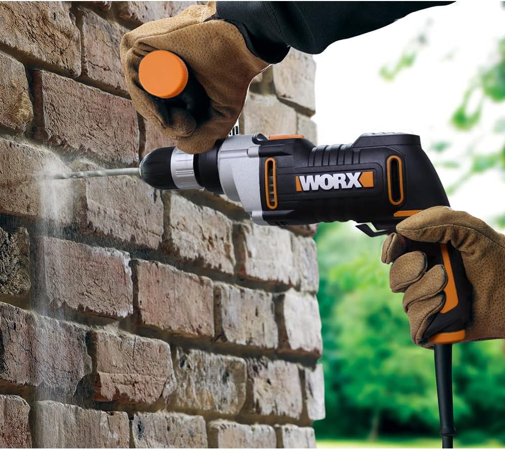 WORX WX318 Schlagbohrmaschine 810W mit robustem Metall-Getriebegehäuse, stufenloser Drehzahlregulier