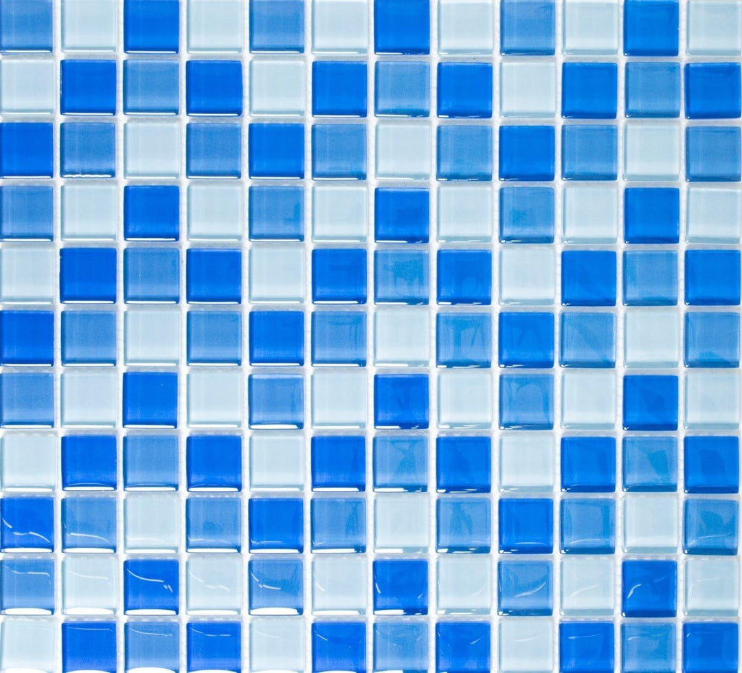 Mosaik Quadrat Crystal mix hellblau Glasmosaik Transluzent Transparent 3D Fliesenspiegel, Mosaikstei