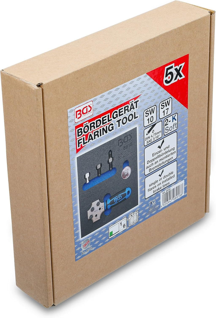 BGS 8918 | Werkstattwageneinlage 1/6: Bördelgerät | SAE und DIN 4,75 mm (3/16"), SAE und DIN 4,75 mm