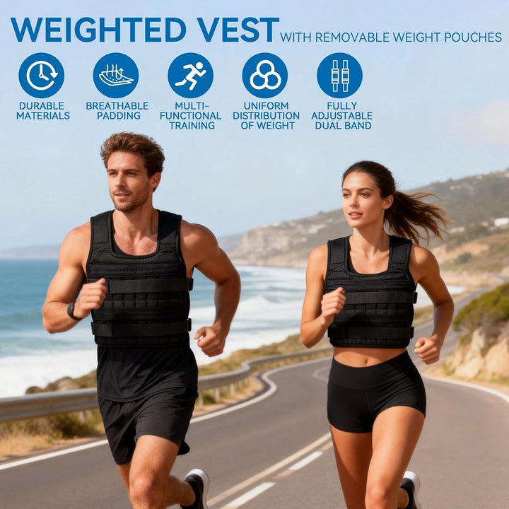Gewichtsweste, atmungsaktive Mesh-Trainingsjacke, 15 kg Trainings-Fitnessweste zum Laufen