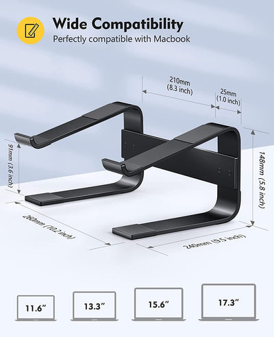 Soqool Laptop Ständer, Aluminium Laptop Stand mit Belüftung, Ergonomisch Laptop Halterung für Schrei