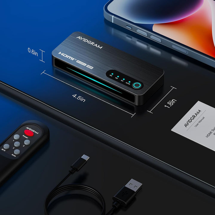AVIDGRAM HDMI Switch 2.1 (hdmi 2.1 Switch 3x1), hdmi 2.1 switch 3x1