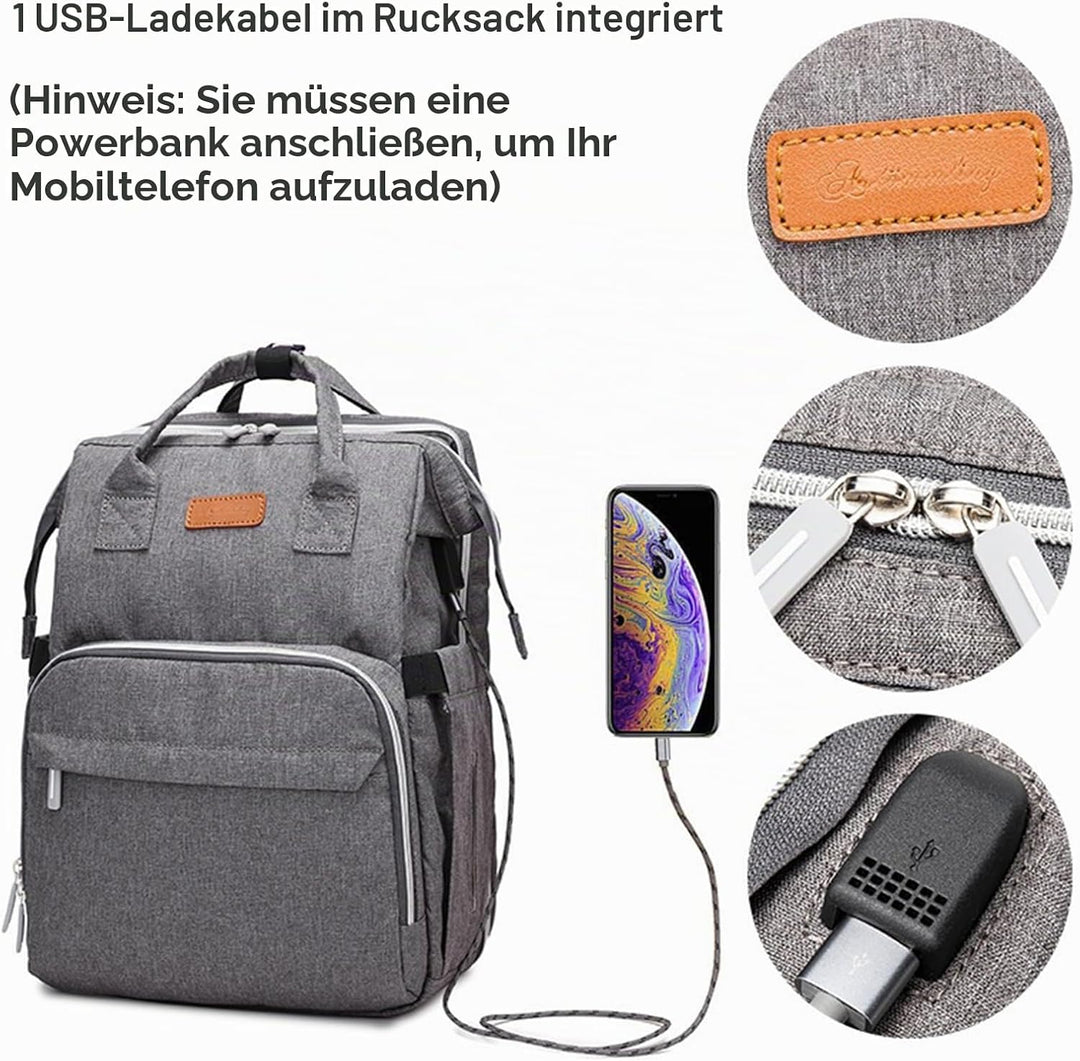 Baby Wickelrucksack Wickeltasche,Multifunktional Grosse Kapazität Rucksack,Babytasche Reisetasche fü