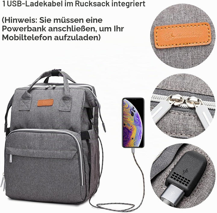Baby Wickelrucksack Wickeltasche,Multifunktional Grosse Kapazität Rucksack,Babytasche Reisetasche fü