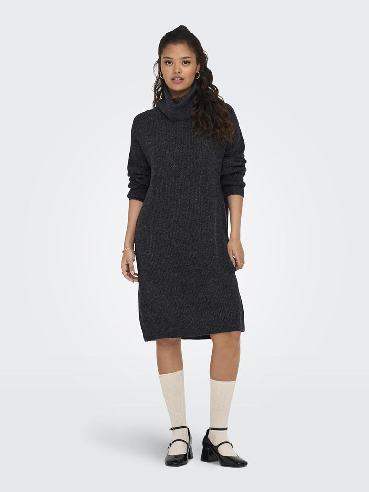 ONLY Female Strickpullover ONLSILLY Kurzes Kleid S Dark Grey Melange, S Dark Grey Melange