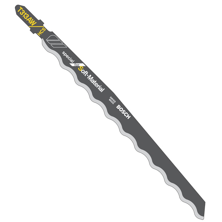Bosch Accessories Professional 3x Stichsägeblatt T 313 AW Special for Soft Material (für Karton, Sty