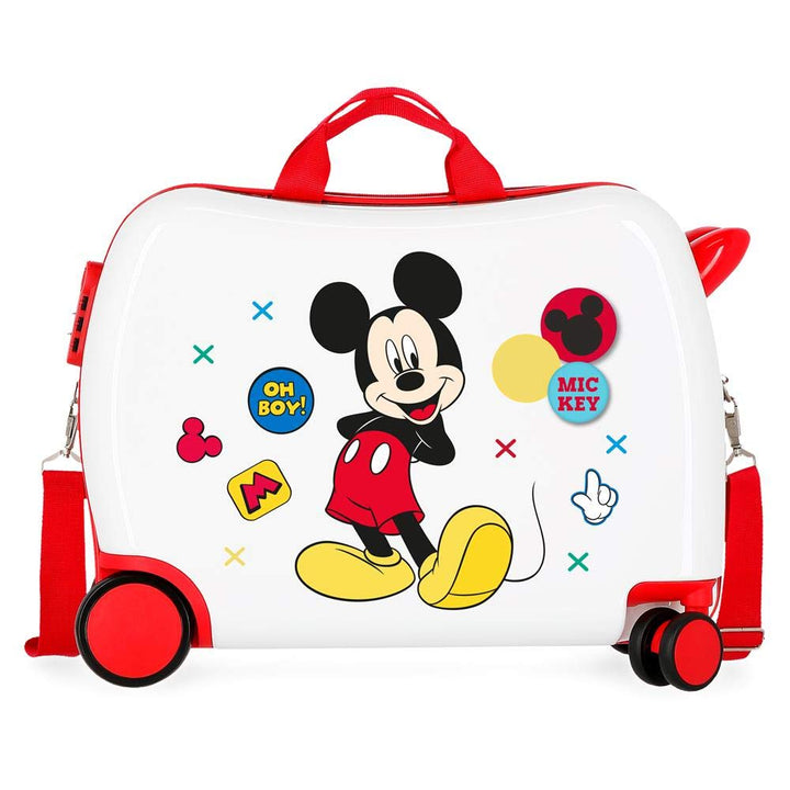 Disney Mickey Enjoy the Day Kinder-Koffer Weiss 50x38x20 cms Hartschalen ABS Kombinationsschloss 34L