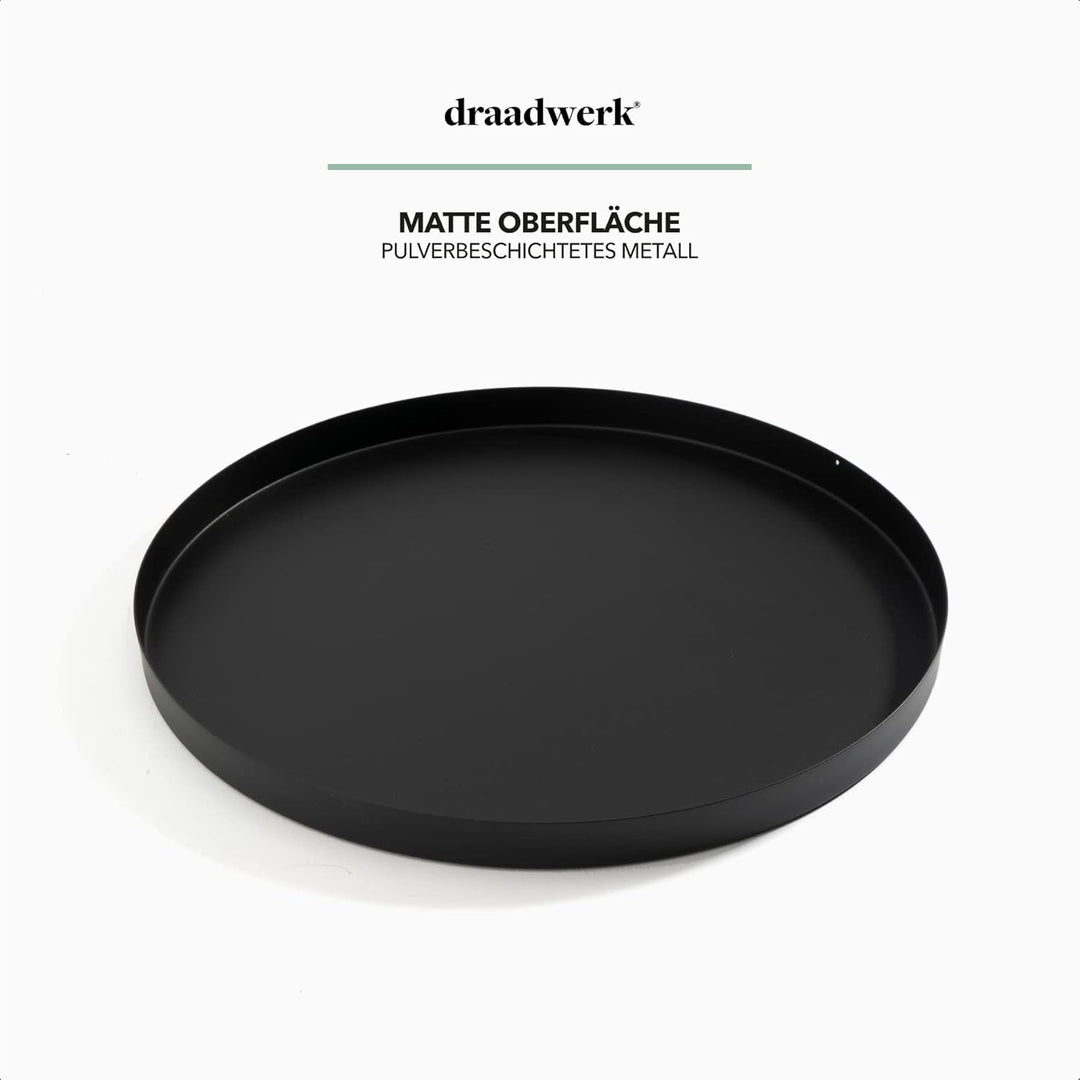 draadwerk® Deko Tablett Schwarz ø30cm, Schwarz
