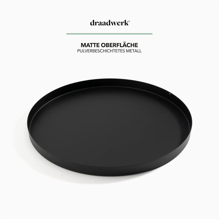 draadwerk® Deko Tablett Schwarz ø30cm, Schwarz