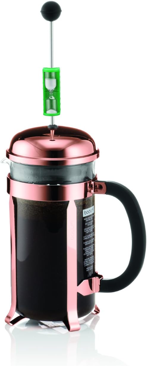 Bodum K1928-18-1 Chambord Set Kaffebereiter 8 Tassen mit 2 Gläser 35 cl Doppelwand Pavina, Chrom, 1