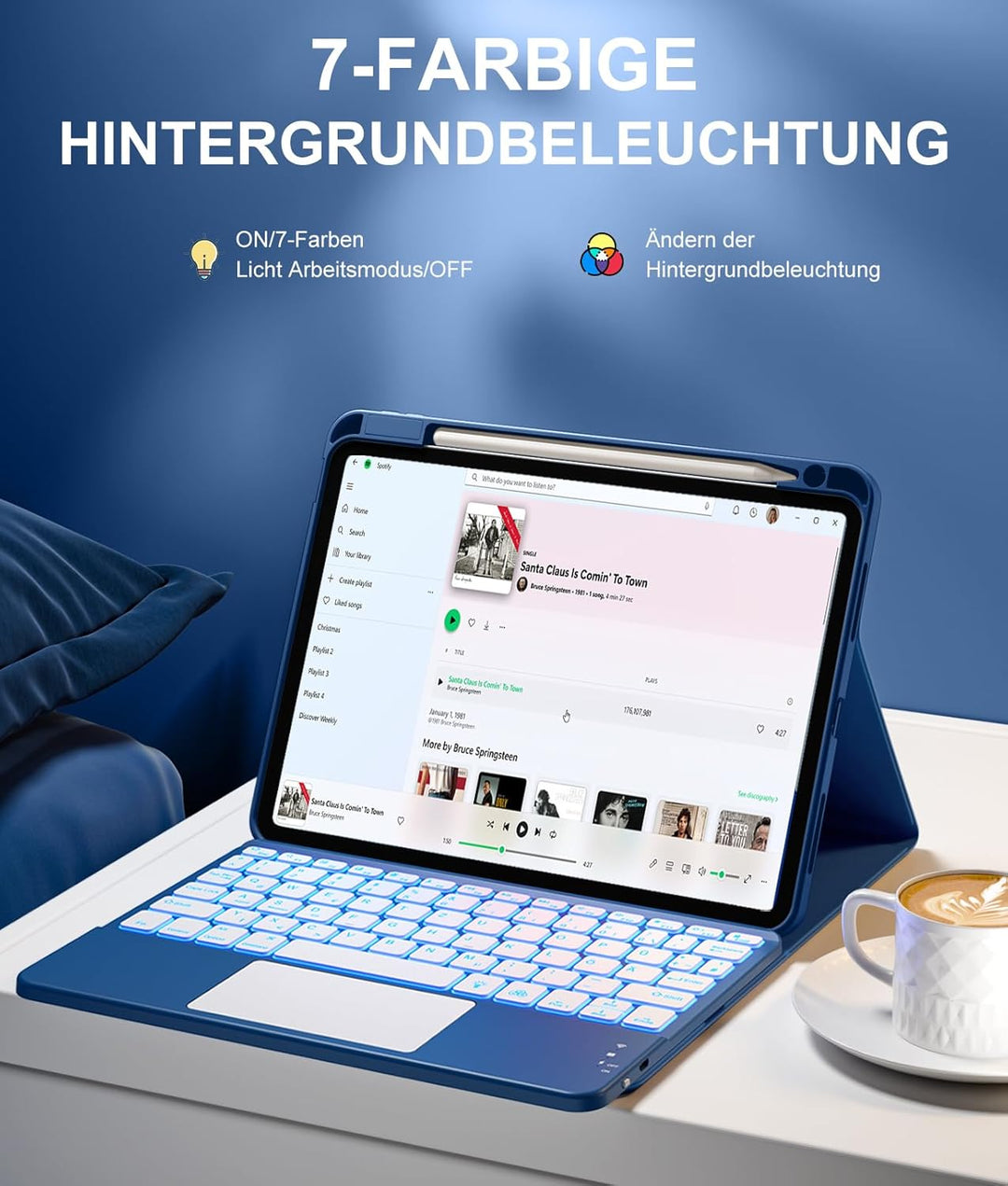 Vobafe Hülle mit Tastatur Touchpad für iPad Air 11 Zoll 2024 M2/ iPad Air 5 4 2022/2020 10,9 Zoll, 7