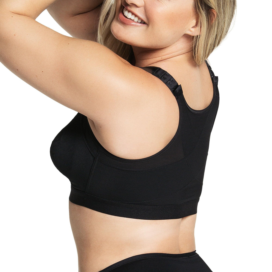 Leonisa Damen Haltungskorrektur BH, Sport BH mit Rücken Geradehalter Funktion 70C Schwarz, 70C Schwa