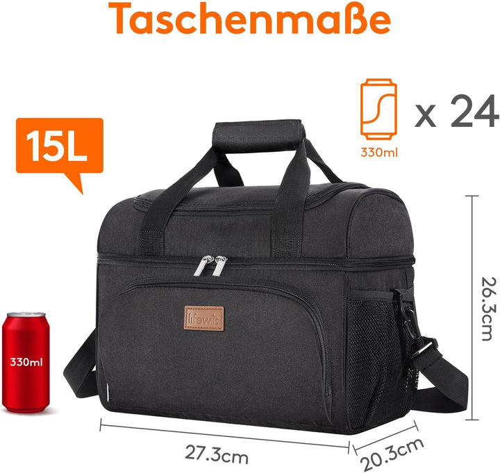 Lifewit Grosse Kühltasche 14.6L 18 Dosen, Kühlbox Faltbar, Isolierte Lunch Tasche, Leichte, Tragbare