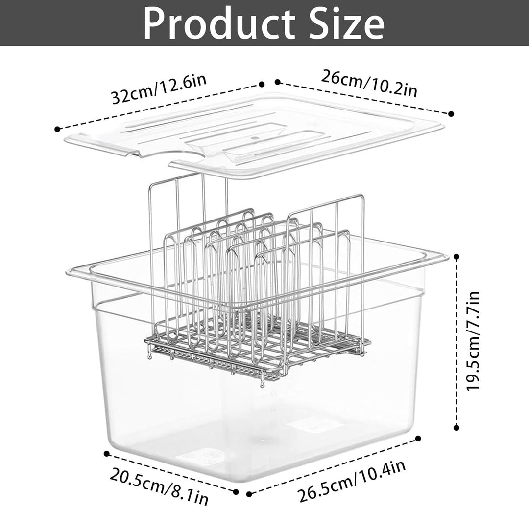 Sous Vide Behälter, 11 L 32,5x26,5x20cm Sous Vide Container mit Deckel und Rack Gastronormbehälter F