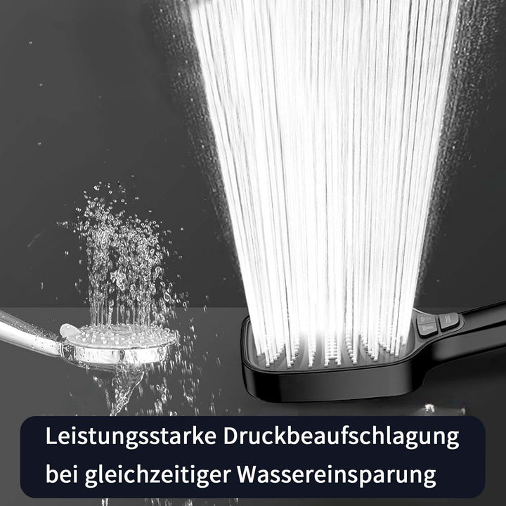 Duschkopf mit 8 Strahlarten &amp; Stoppfunktion – Grosse Regendusche Handbrause, wassersparende Duschbra