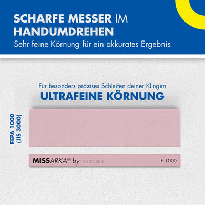 Zische Missarka Ultra | Schleifstein FEPA 1000 (JIS 3000) | Extra feiner Schliff für Messer und Werk
