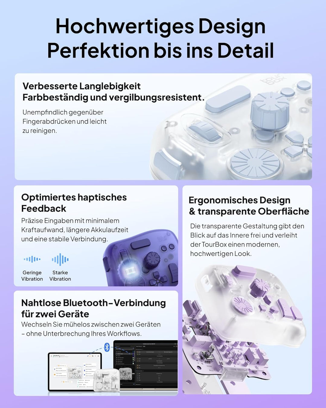 TOUR BOX Elite Plus All-IN-ONE Bluetooth Programmierbare Tastatur für Video- & Foto- Bearbeitung, Fa