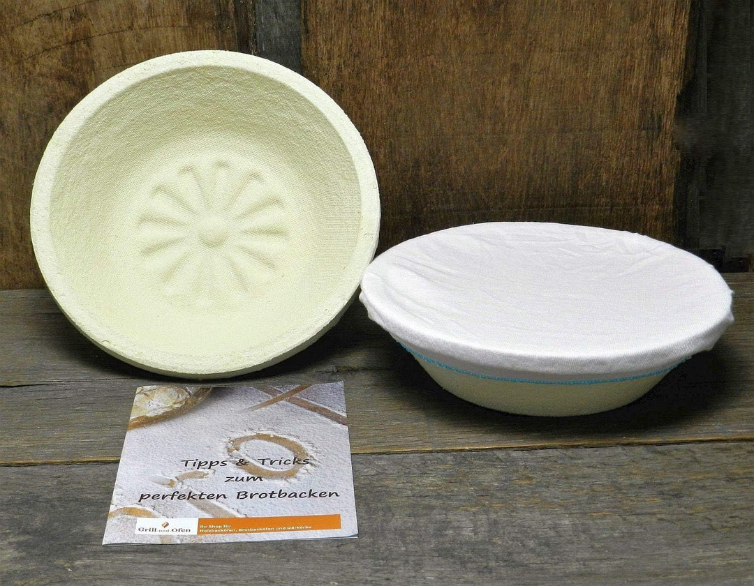 Gärkorb Gärkörbchen Bodenmuster Sonne mit Bezug für 1 kg Brote inkl. Info 'perfekt Brot backen '