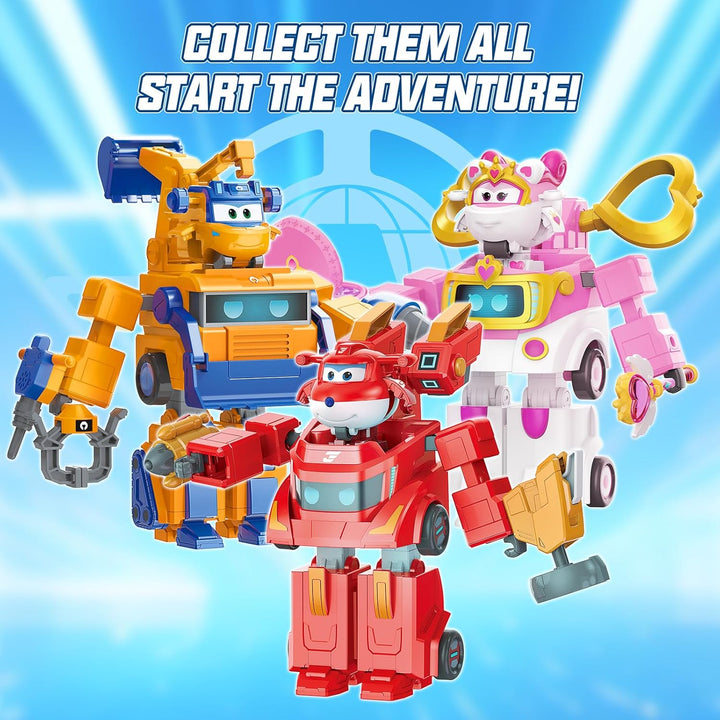 Super Wings Verwandlungsroboter Marty, 16 cm gross, 2-in-1 Verwandlungsroboter Fahrzeugspielzeug, mi