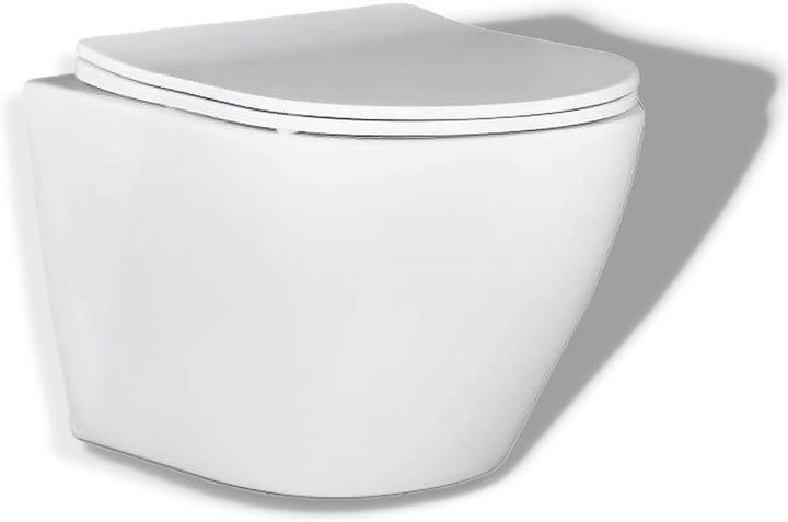KOLMAN Wand-WC Desna Spülrandloses Weiss mit Slim Soft-close Absenkautomatik Deckel und Schallschutz