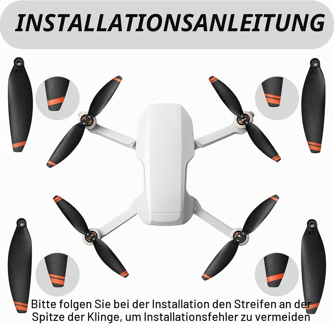 24 Pcs Propeller für DJI Mini 4K, Mini 2 SE/ 2/ SE Ersatzpropeller Set 4726FM Geräuscharm Luftschrau