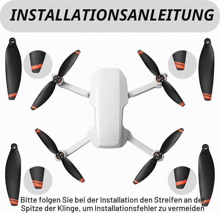 24 Pcs Propeller für DJI Mini 4K, Mini 2 SE/ 2/ SE Ersatzpropeller Set 4726FM Geräuscharm Luftschrau