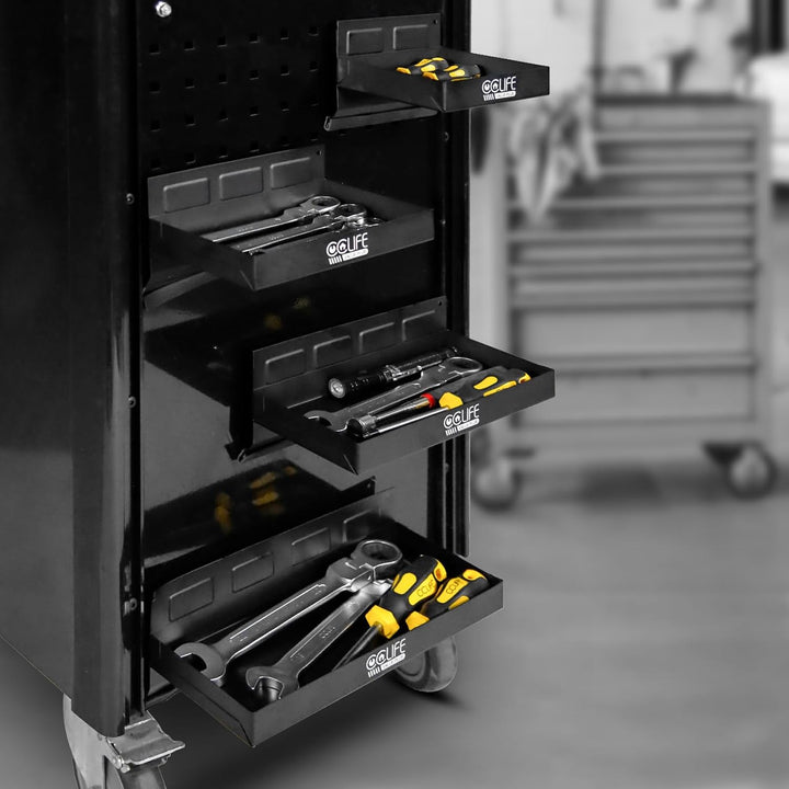 CCLIFE 4tlg Magnet Ablagen Schwarzes 150-210-270-310mm Magnetschale Werkzeug Halterung für Werkstatt