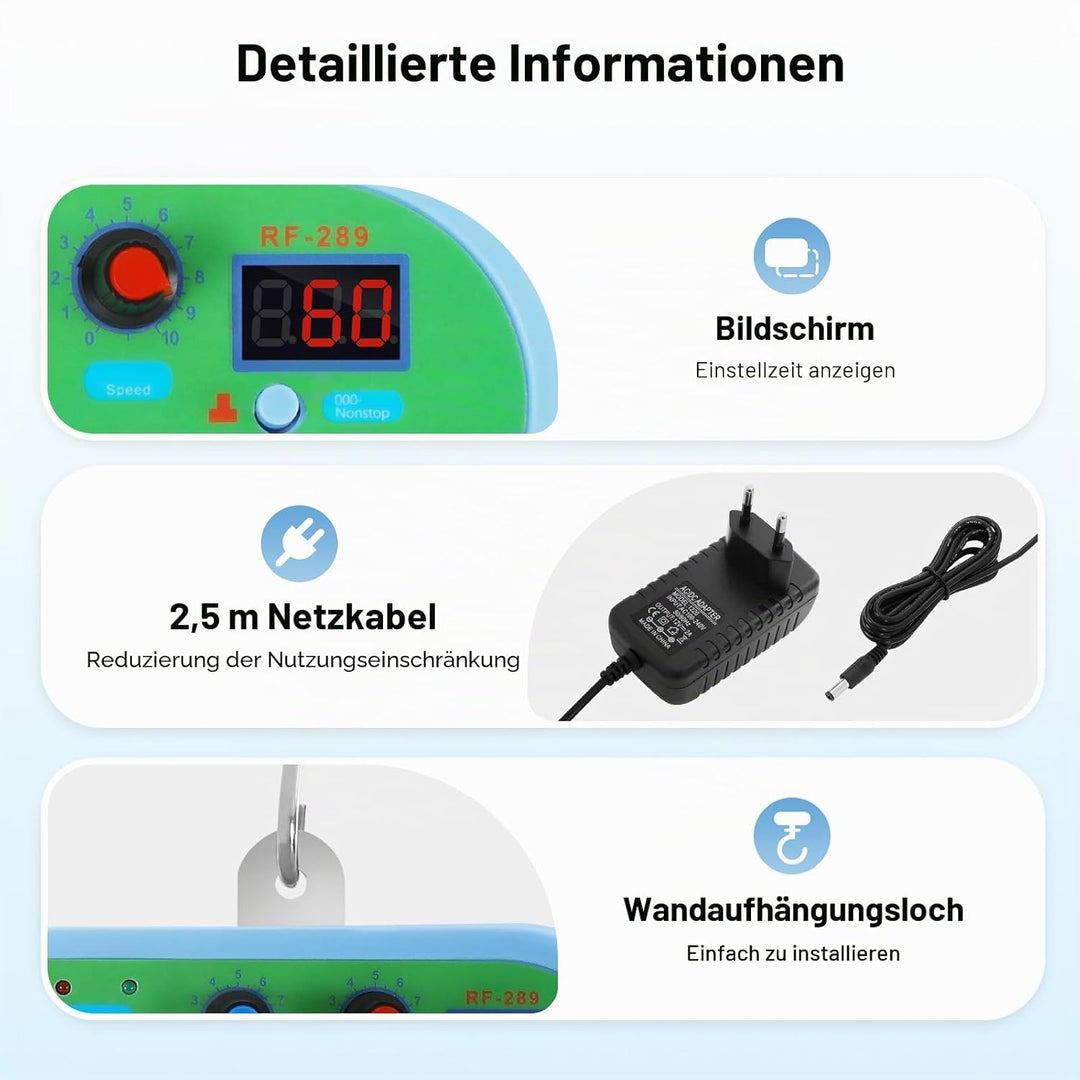 Elektrische Babyschaukel Controller Tragfähigkeit 20Kg Federwiege Motor mit Timer Hängende 7-Feder F