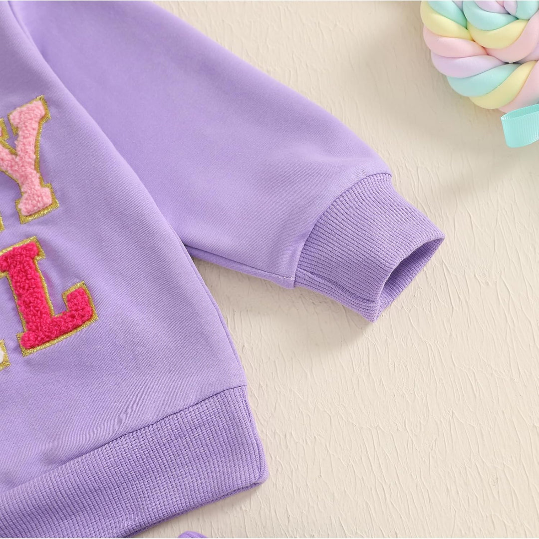 Baby Mädchen Geburtstag Outfit Prinzessein Spitzen Rock Set Langarm Buchstaben Stickerei Sweatshirt+