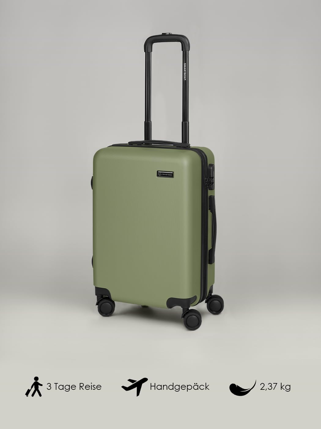 Smartbox Hartschalen Kabinen-Koffer für Damen & Herren | Kleiner Trolley 40 x 23 x 55 cm aus hochwer