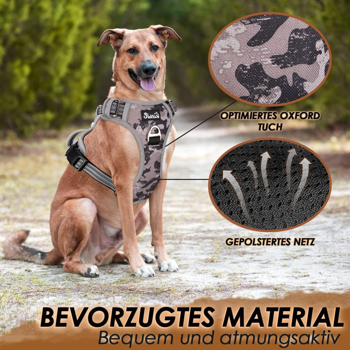 Eyein Hundegeschirr für Grosse Hunde, verstellbares atmungsaktives reflektierend, gepolstert und atm