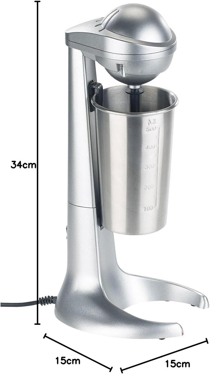 Rosenstein & Söhne Milchshaker: Elektrischer Drink-Mixer mit Edelstahl-Becher, 65 Watt (Milchshaker